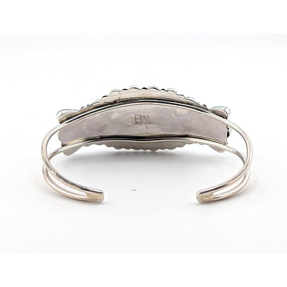Navajo Blue Turquoise‎ Bracelet by R. WIlliams sz 6.25in Native American Made ** - Picture 7 of 8